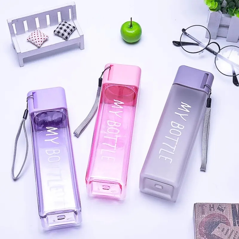 450ml,1 Pcs Clear Square Drink - Outdoor Sport Glass Water Bottle recension och pris