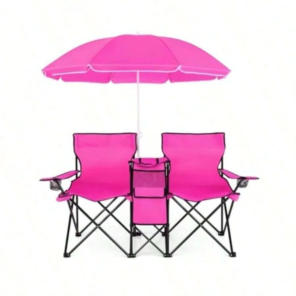Portable Folding Double Camp C - Outdoor Sports Umbrella recension och pris