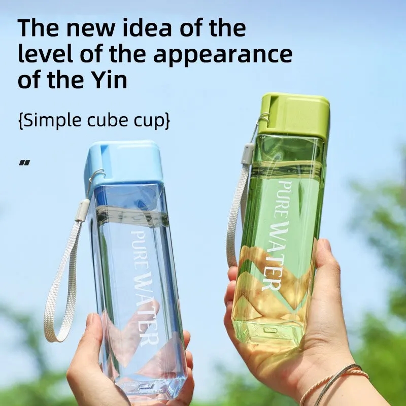 450ml,1pcs Clear Square Drinki - Outdoor Sport Glass Water Bottle recension och pris