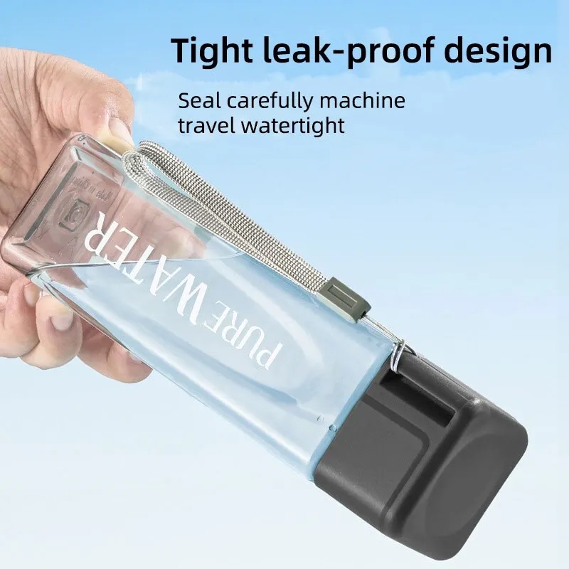 450ml,1pcs Clear Square Drinki - Outdoor Sport Glass Water Bottle recension och pris