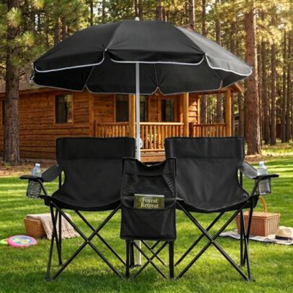 XL Double Folding Fishing Chai - Outdoor Sports Umbrella recension och pris