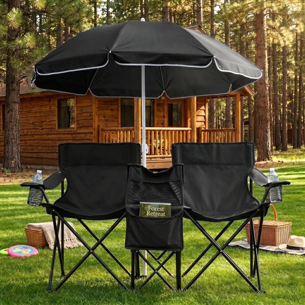 XL Double Folding Fishing Chai - Outdoor Sports Umbrella recension och pris