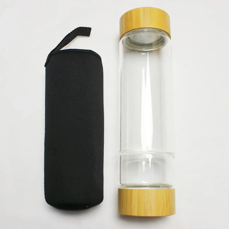 Large Diameter Crystal Natural - Outdoor Sport Glass Water Bottle recension och pris