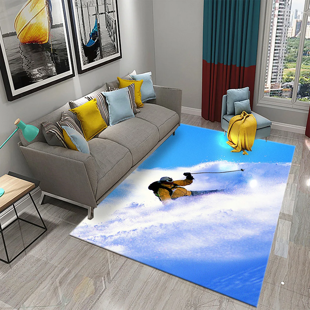 Ski Snow Mountain Theme Carpet - Outdoor Sport Live recension och pris