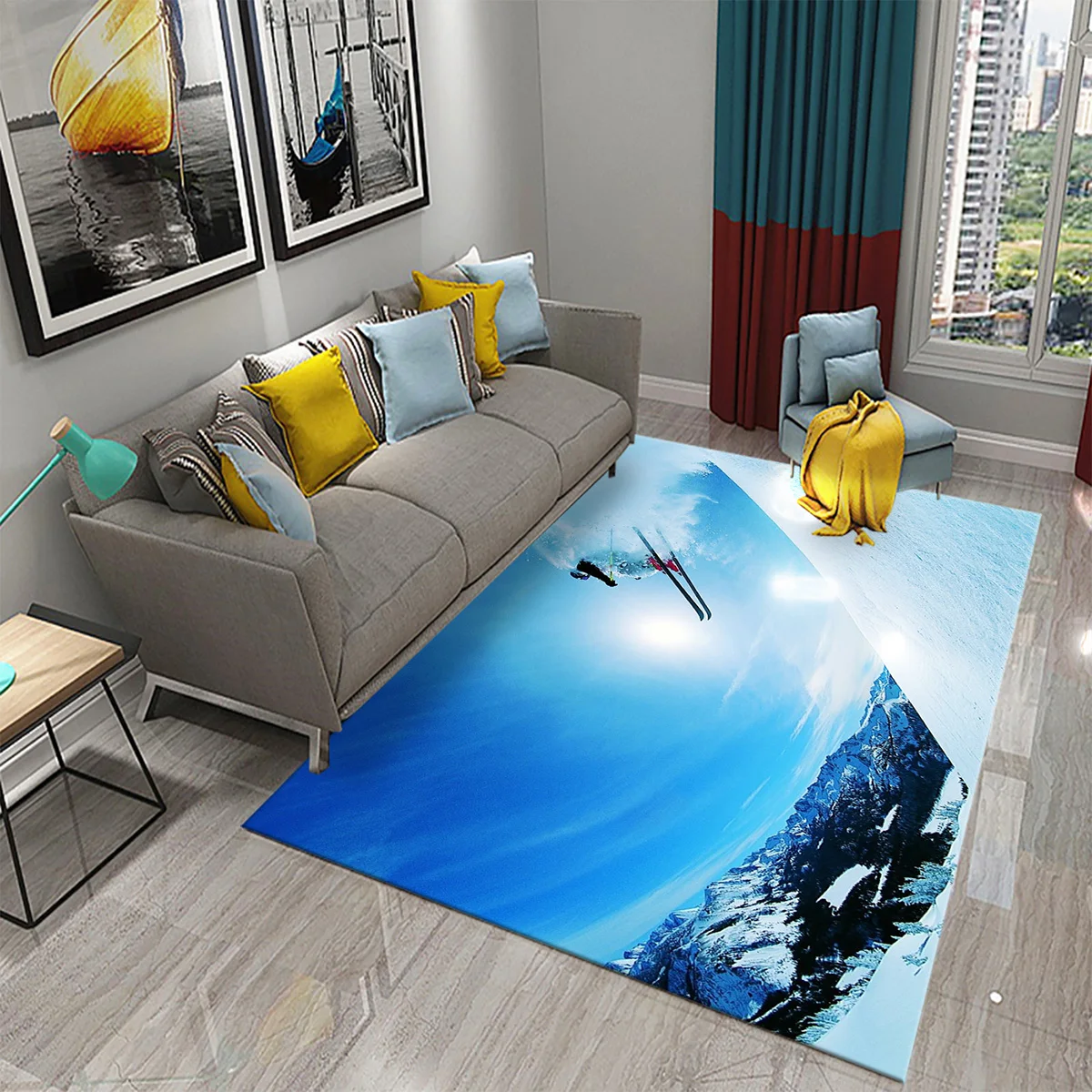 Ski Snow Mountain Theme Carpet - Outdoor Sport Live recension och pris