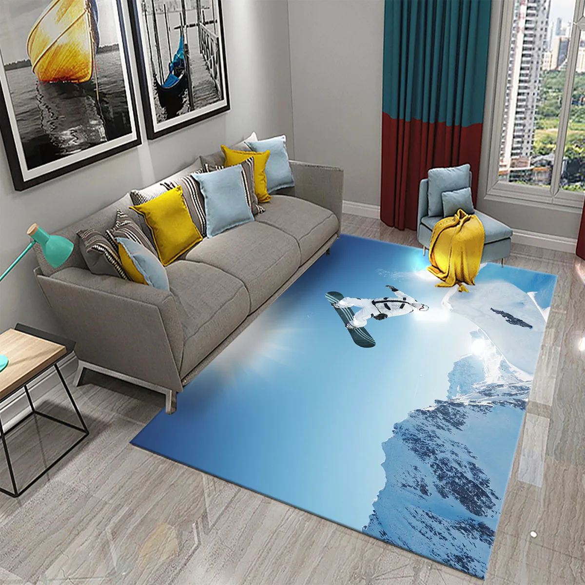 Ski Snow Mountain Theme Carpet - Outdoor Sport Live recension och pris