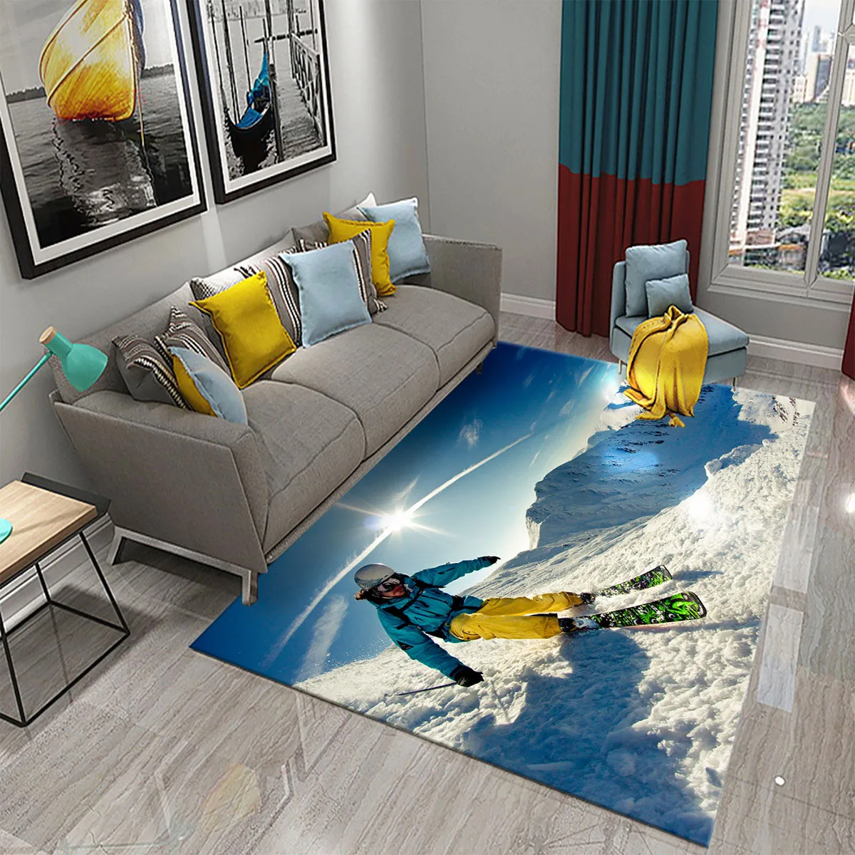 Ski Snow Mountain Theme Carpet - Outdoor Sport Live recension och pris