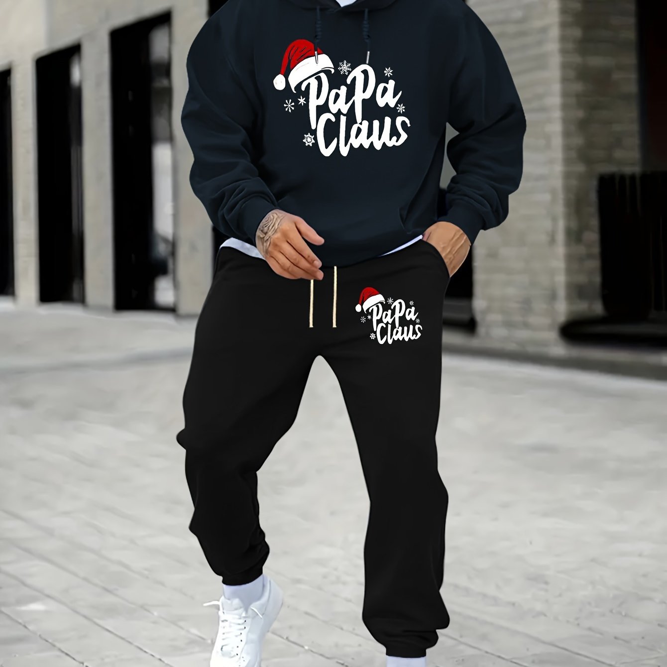 Santa Print Men 2 Piece Tracks - Outdoor Sport Outfit recension och pris