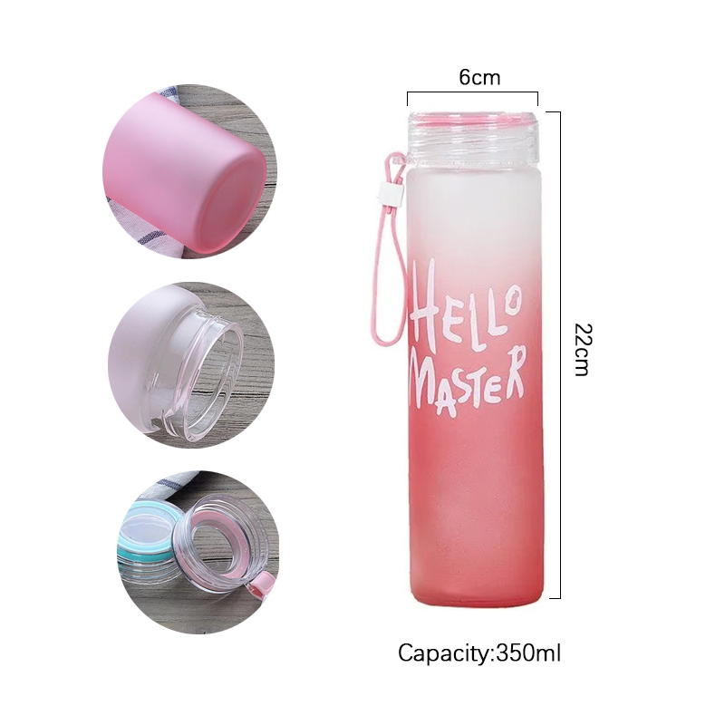350ml Sport  Silicone Letter T - Outdoor Sport Glass Water Bottle recension och pris