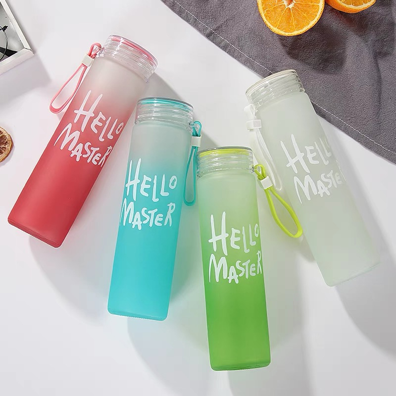 350ml Sport  Silicone Letter T - Outdoor Sport Glass Water Bottle recension och pris