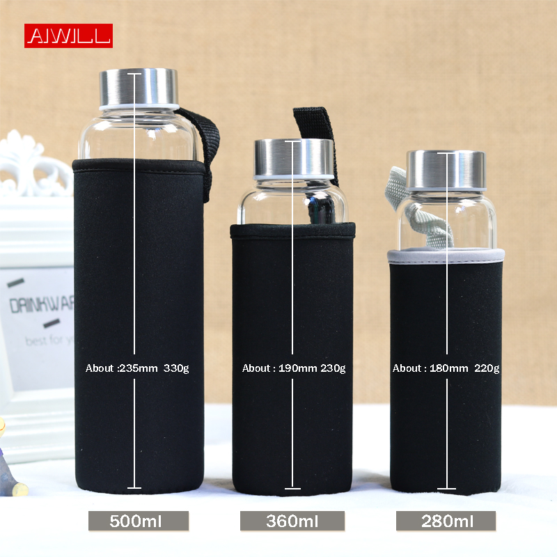 AIWILL Hot Selling Glass Sport - Outdoor Sport Glass Water Bottle recension och pris